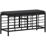  Vrtni set za objed 3 pcs Crna i Siva Poli Ratan i Drvo Akacije | shoptok.hr
