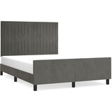  The Living Store Posteljni okvir z vzglavjem temno siv 140x190 cm žamet - Posteljni Okvir Z Vzglavjem, (21490305) | Shoptok.si