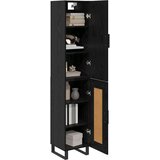 vidaXL Visok predalnik Črna Orehovina 34,5 x 34 x 180 cm | Shoptok.si
