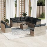 vidaXL 12-dijelni set vrtnih sofa poliratan s jastucima svijetlosivi | shoptok.hr