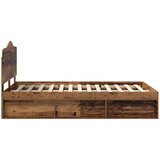  Okvir za krevet s uzglavljem Staro drvo 120 x 190 cm | shoptok.hr