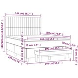  s oprugama i madracem tamnosmeđi 140 x 190 cm od tkanine | shoptok.hr