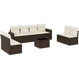  9-dijelni set vrtnih sofa s jastucima poliratan smeđi | shoptok.hr