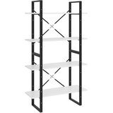 Ormarić za knjige s 4 razine bijeli 80 x 30 x 140 cm drveni | shoptok.hr