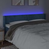  LED posteljno vzglavje temno modro 183x16x78/88 cm žamet | Shoptok.si