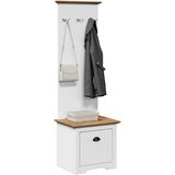 vidaXL Ormar za predsoblje s kukama "BODO" bijelo-smeđi 50x40x157 cm | shoptok.hr