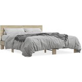  Okvir za krevet boja hrasta 160x200 cm konstruiran drvo i metal | shoptok.hr