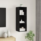 vidaXL TV omarica s polico Črni hrast 37 x 37 x 107 cm Konstruiran les Cene
