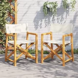 vidaXL Zložljivi vrtni stoli 2 kosa kremno belo blago