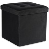  Sklopivi tabure L s gumbima - 38x38x38cm baršunasto crna | shoptok.hr