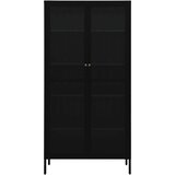 vidaXL Ormarić za izlaganje crni 90x40x180 cm čelik i kaljeno staklo | shoptok.hr