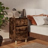 The Living Store Nočna omarica z nogami 2 kosa dimljeni hrast 40x35x69 cm - Nočna Omarica, (21434761) | Shoptok.si