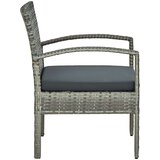  Vrtni stol z blazino poli ratan siv, (20659874) | Shoptok.si
