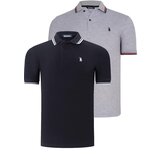 Dewberry DUAL SET T8594 MENS T-SHIRT-BLACK-GREY Cene