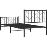  Metalni okvir kreveta uzglavlje i podnožje crni 90x190 cm | shoptok.hr