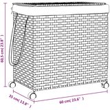  Košara za rublje s kotačima 60 x 35 x 60,5 cm od ratana | shoptok.hr