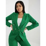 Fashionhunters Lady's jacket with decorative buttons - green