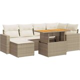 vidaXL 7-dijelni set vrtnih sofa od poliratana s jastucima bež | shoptok.hr