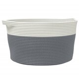  Košara za pohranu sivo-bijela Ø 40 x 25 cm pamučna | shoptok.hr