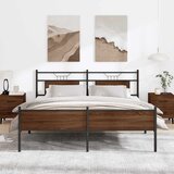  Metalni okvir kreveta bez madraca smeđa boja hrasta 160x200 cm | shoptok.hr