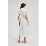 Moodo Women's dress with waist tie - white Cijene