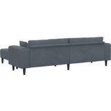 vidaXL Baršunasta sofa s jastukom s jastukom 3 pcs Tamno siva 208 cm Baršun | shoptok.hr