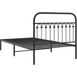  Metalni okvir za krevet s uzglavljem crni 107x203 cm | shoptok.hr