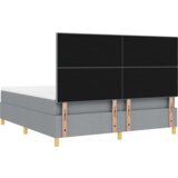  Krevet s box springom i madracem svjetlosive boje super king tkanina | shoptok.hr