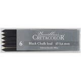  Umjetnička mina od crne krede Cretacolor medium 6 kom u kutiji Cene