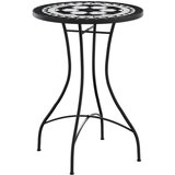 vidaXL bistro mizica z mozaikom črna in bela Ø50x70 cm keramika, (21253814) | Shoptok.si