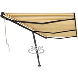  Prostostoječa avtomatska tenda 600x350 cm rumena/bela, (20728728) Cene