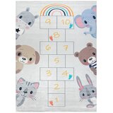 RugsX BAMBINO 43092 pralna preproga Živali, mavrica za otroke protizdrsna - siva / rumena 120/170 cm | Shoptok.si