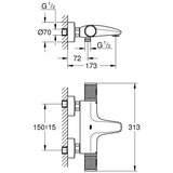 Grohe 34830000 Grohtherm 1000 Performance stenska termostatska armatura za kad | Shoptok.si