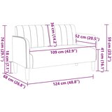  Dvosjed, sofa, vino crvena, 109 cm, baršun | shoptok.hr