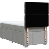 vidaXL Box spring postelja z vzmetnico svetlo siv 100x200 cm blago | Shoptok.si