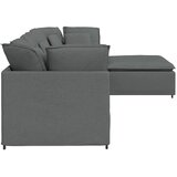  Modularna sofa s podnožjem i jastucima, tkanina, tamno siva | Shoptok.si