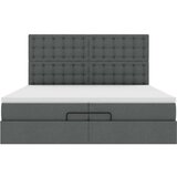 vidaXL Otomanski posteljni okvir z vzmetnicami siv 200x200 cm blago | Shoptok.si