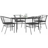  5-dijelni vrtni blagovaonski set s jastucima od crnog | shoptok.hr
