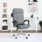  Masažni uredski naslonjač od tkanine svjetlosivi | shoptok.hr
