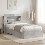  Okvir kreveta s pohranom s uzglavljem Betonska siva 80 x 200 cm | shoptok.hr