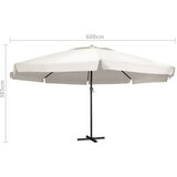 vidaXL Vrtni suncobran s aluminijskom šipkom 600 cm pješčano bijeli | shoptok.hr