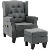 Maison Chic Masažni stol - Relax naslanjač s stolčkom za noge svetlo sivo blago, (22134382) | Shoptok.si