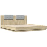  The Living Store Posteljni okvir z vzglavjem sonoma hrast 200x200 cm inž. les - Posteljni Okvir, (21450584) | Shoptok.si