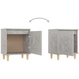 vidaXL Nočna omarica z lesenimi nogami betonsko siva 40x30x50 cm | Shoptok.si