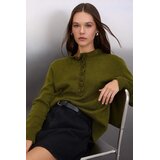 TRENDYOLMILLA ženski duks Twoaw26Kz00221, maslinasta | Eponuda.com