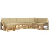  Set vanjskih sofa 8 pcs Bijela i bež 306 x 187,5 x 73 cm | shoptok.hr