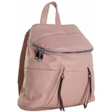 Fashion Hunters Light pink quilted eco leather backpack