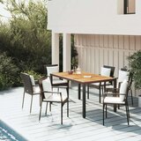  5-dijelni vrtni blagovaonski set s jastucima od poliratana crni | shoptok.hr