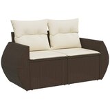  4-dijelni set vrtnih sofa od poliratana s jastucima smeđi | shoptok.hr