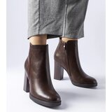 Gemre Brown insulated heeled ankle boots Sambruson Cijene
